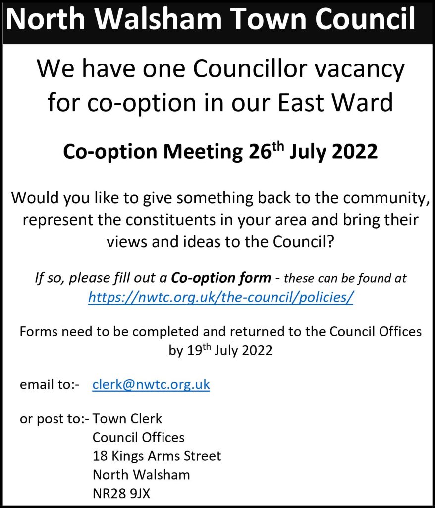 Councillor Vacancy North Walsham East Ward