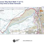 Weavers Way Walk Map - Short walk 5.5 miles Bernie Arms-Gt Yarmouth