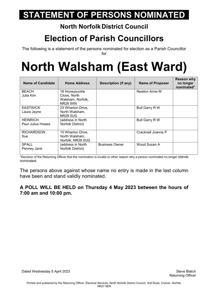 North Walsham Town Council Applications 1