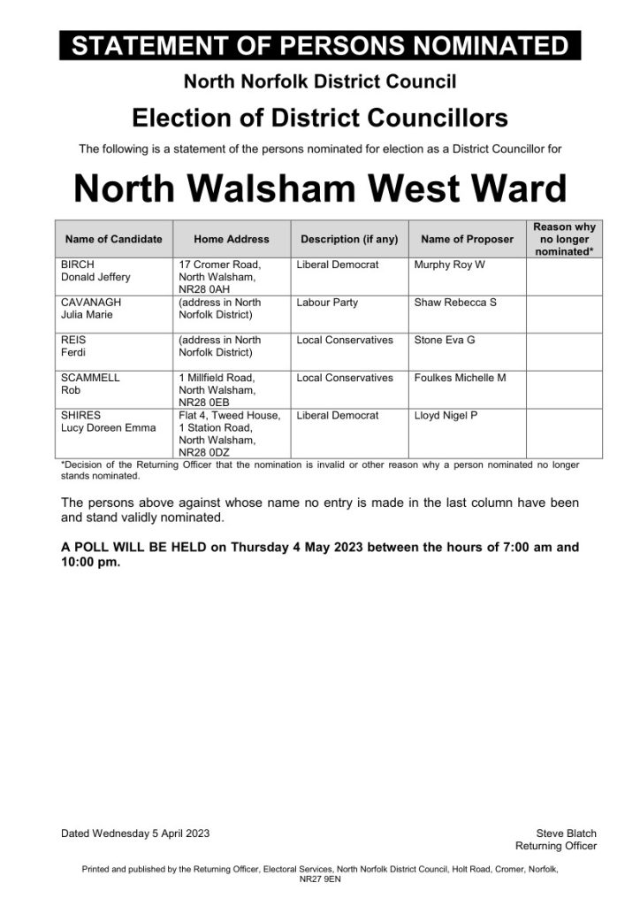 North Walsham District Council Applications 2